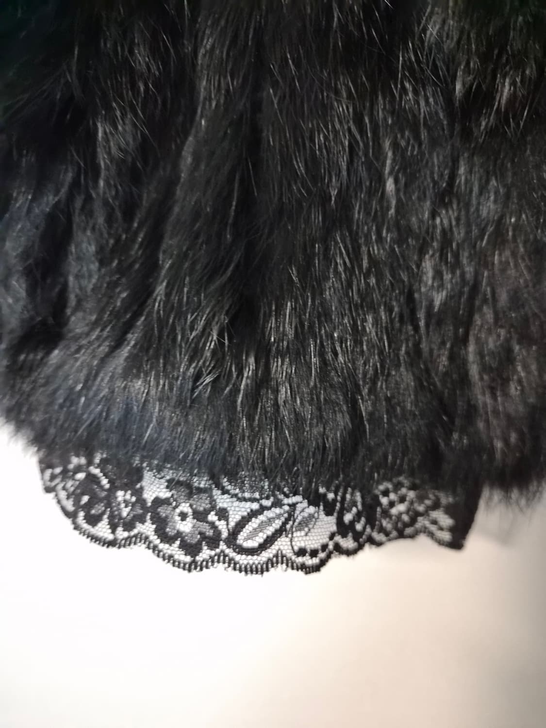 (고급/새빙) 레이스 배색 블랙 천연 밍크 퍼 볼레로/자켓 (탈부착 가능 상품이미지4