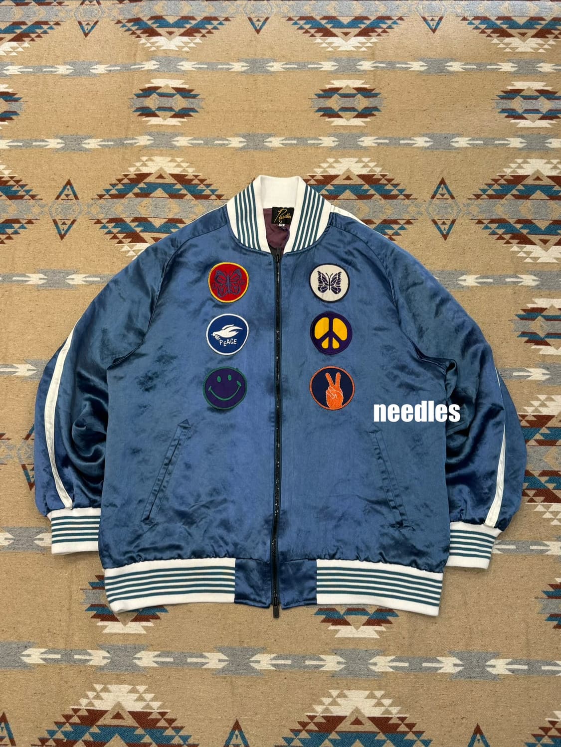 [M] 니들스 아세테이트 사틴 어워드 자켓 블루 상품이미지1