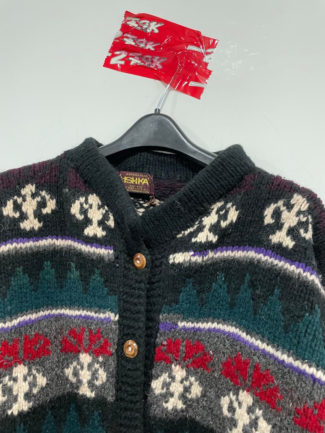 (빈티지)ISHKA 핸드 니트 울 가디건 상품이미지6