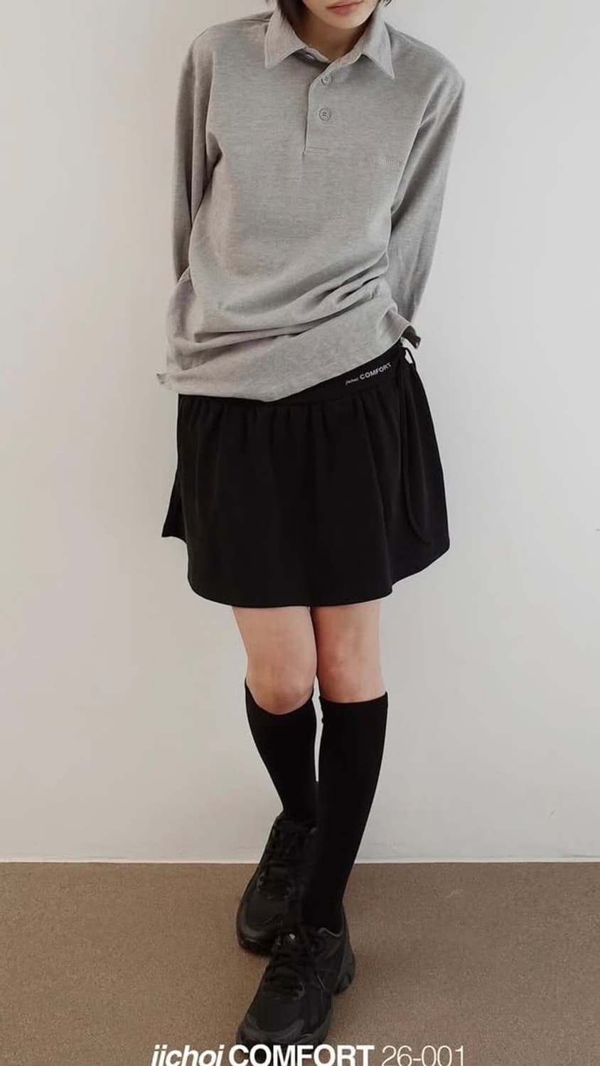 지초이컴포트 26-001 pk셔츠 셔링 스커트 상품이미지2