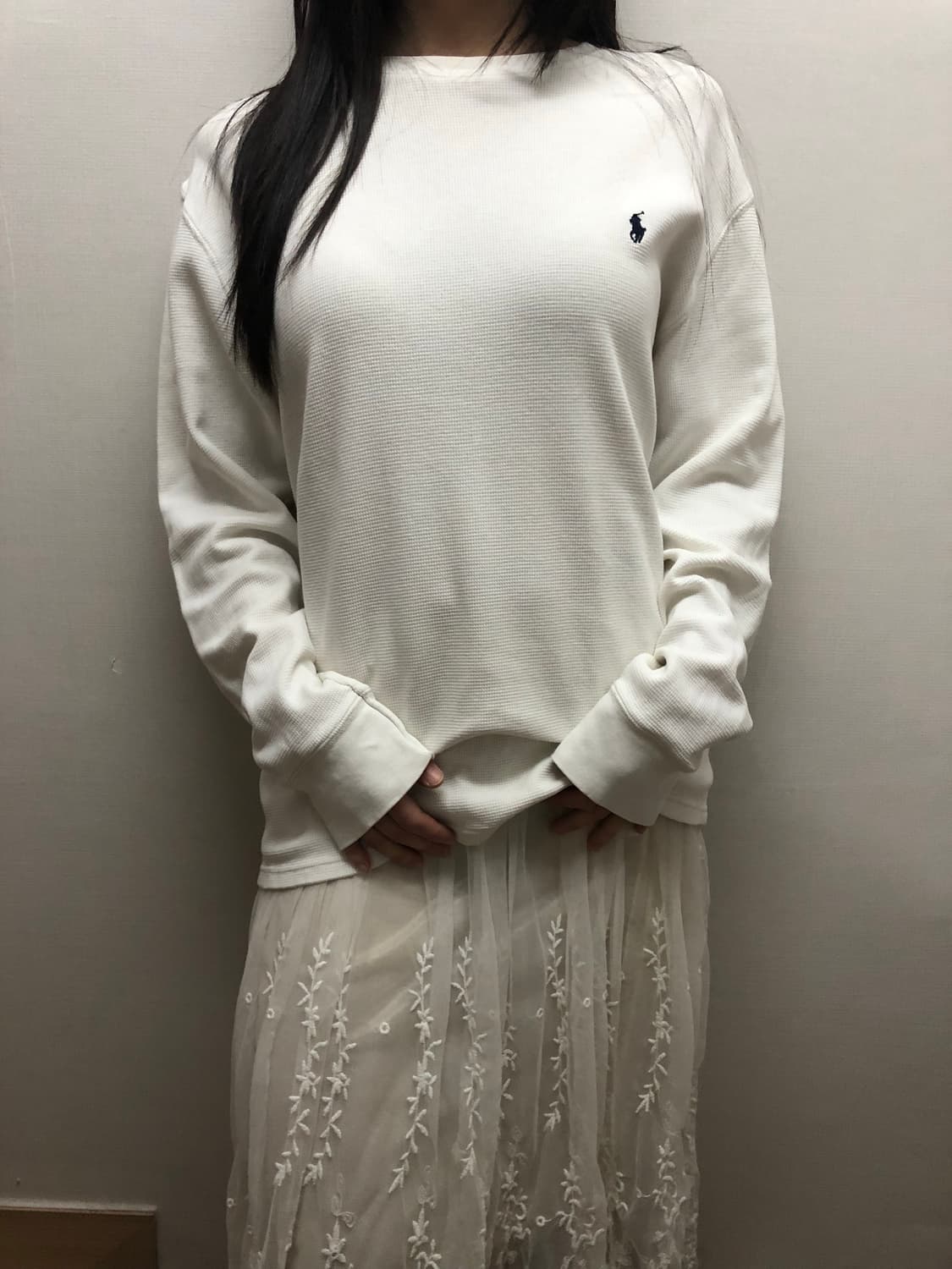 빈티지 폴로 화이트 와플 티셔츠 상품이미지9