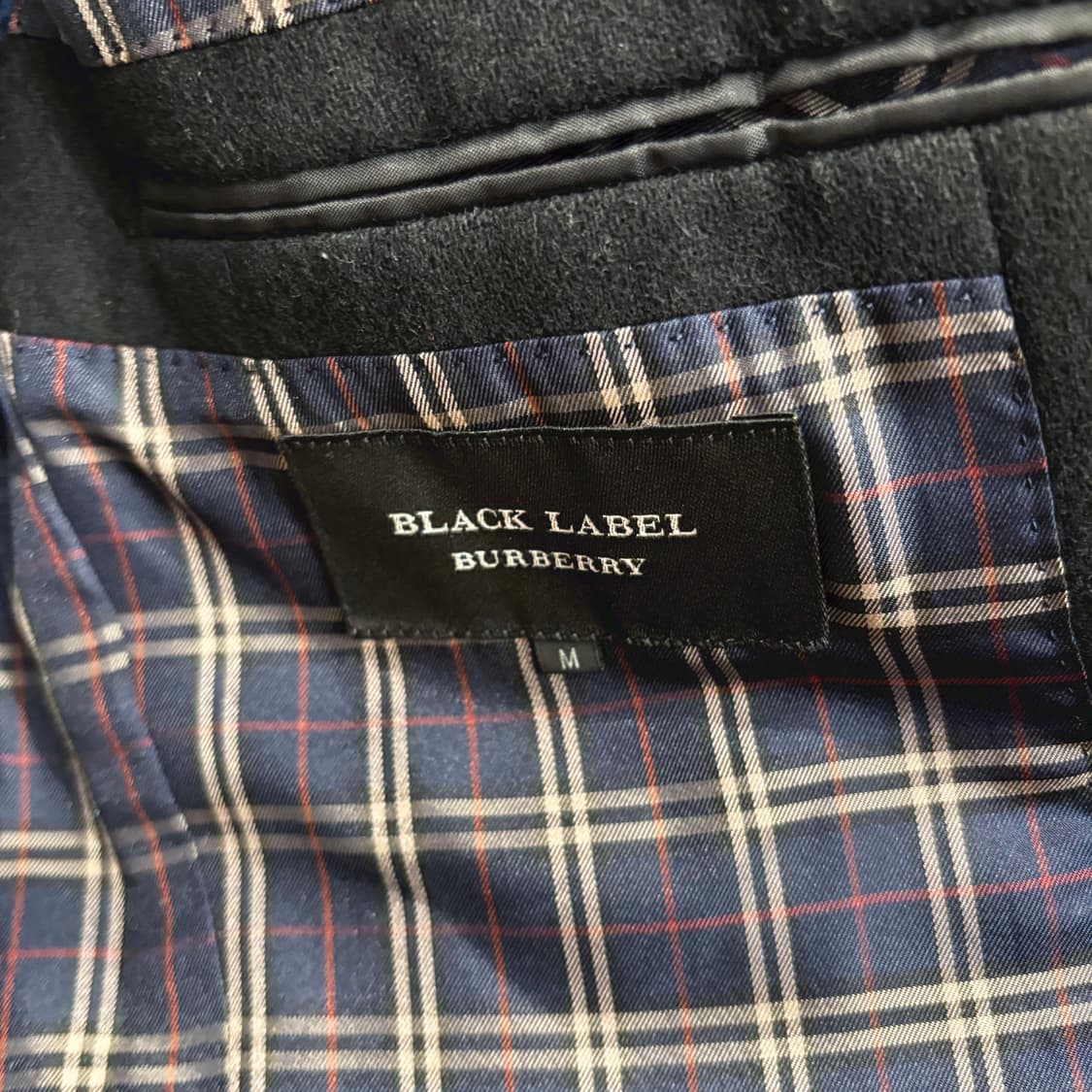 버버리 블랙 라벨 울 테일러드 자켓 투 버튼 체크 안감 배색 디테일 블랙 상품이미지6