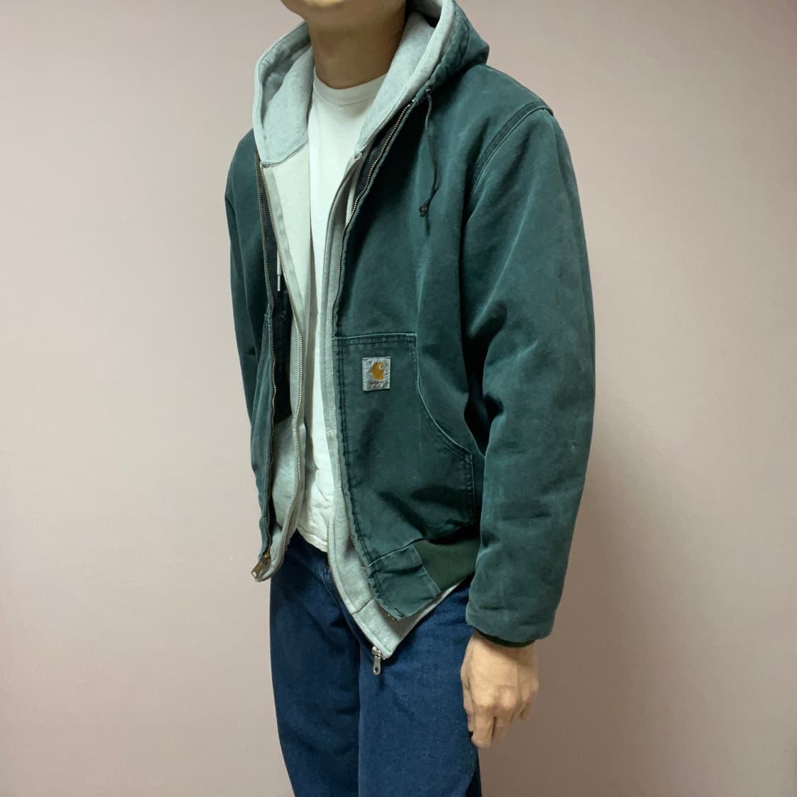 칼하트 덕 액티브 후드집업 그린 상품이미지8