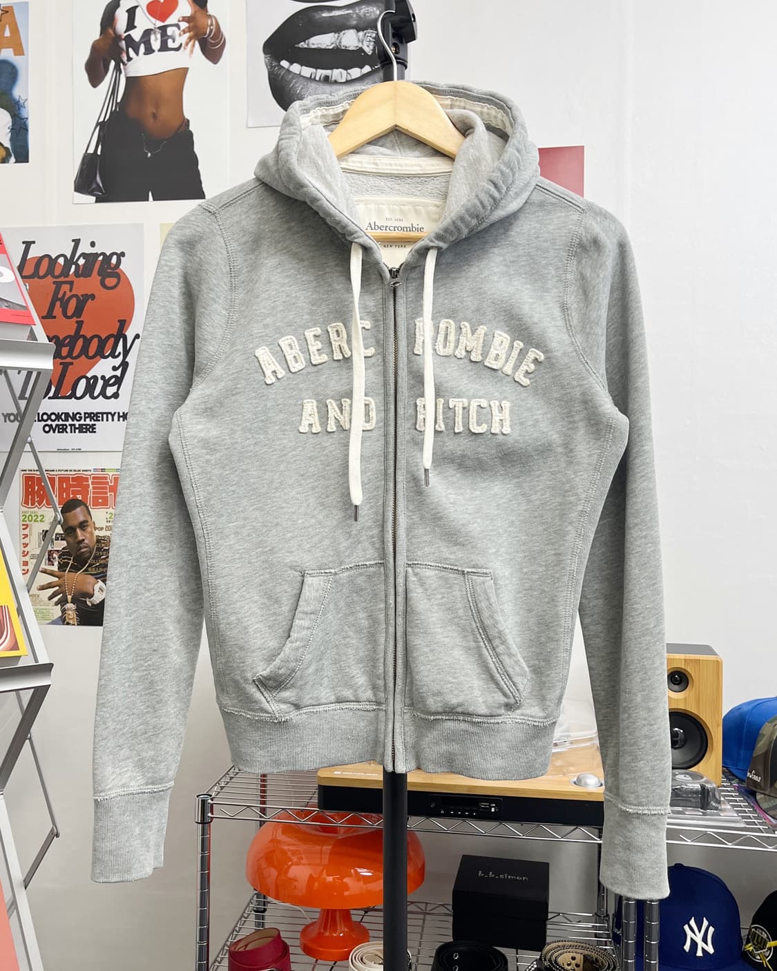 아베크롬비 아치로고 그레이 후드집업 상품이미지4