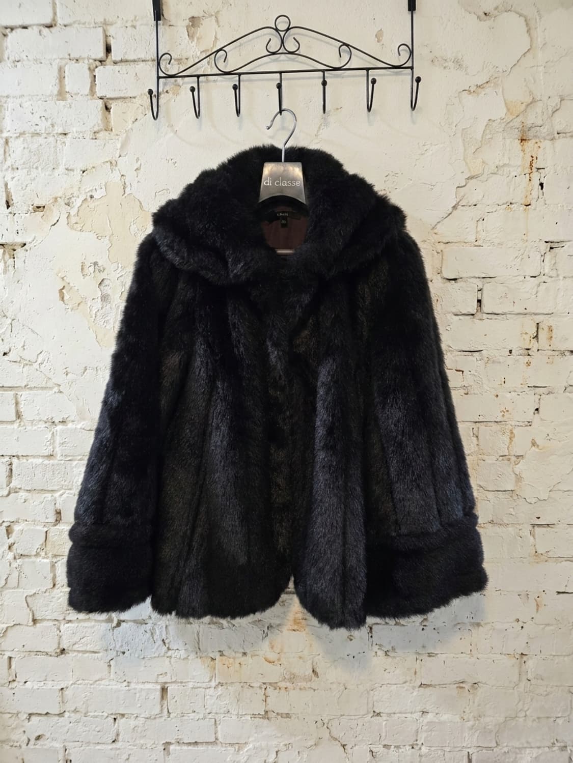 자라 BASIC 블랙 인조 밍크 자켓 L 상품이미지1