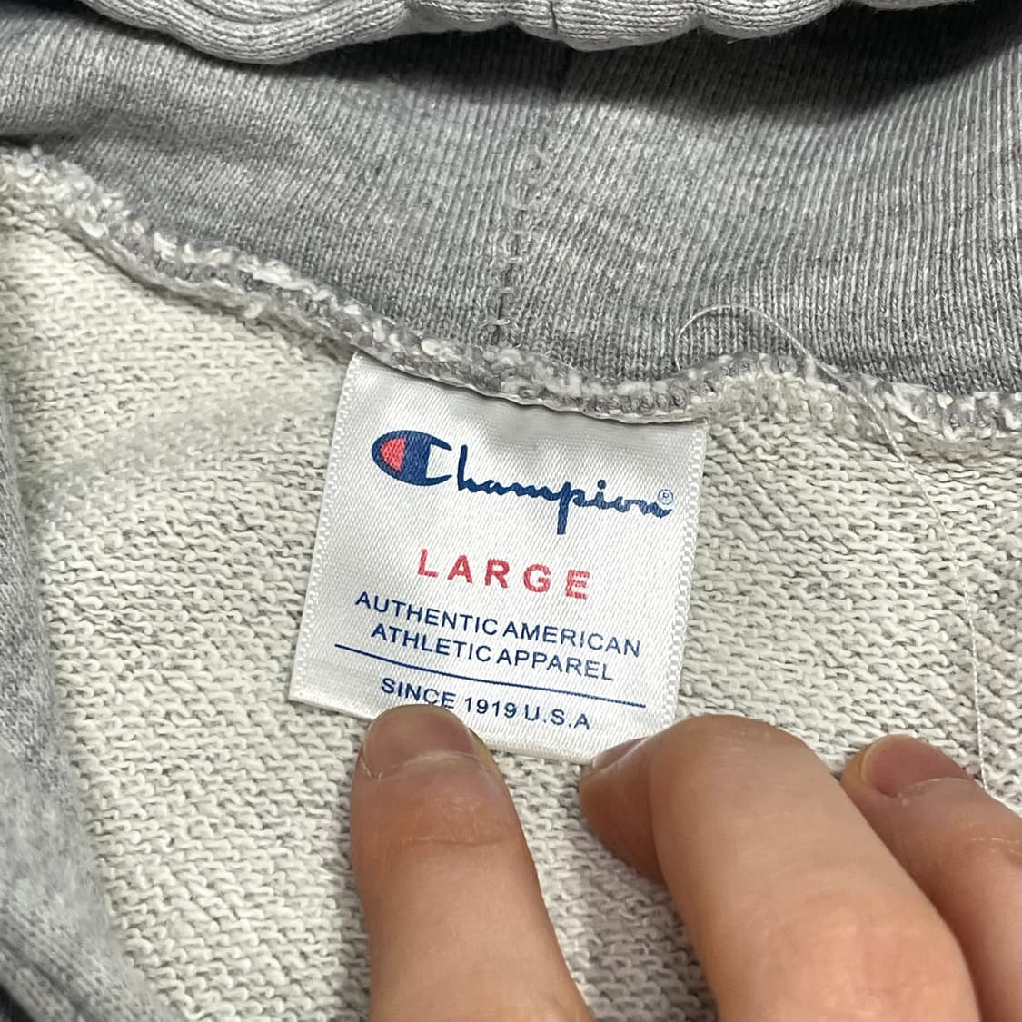챔피온 그레이 무지 후드티셔츠 남성L 상품이미지5