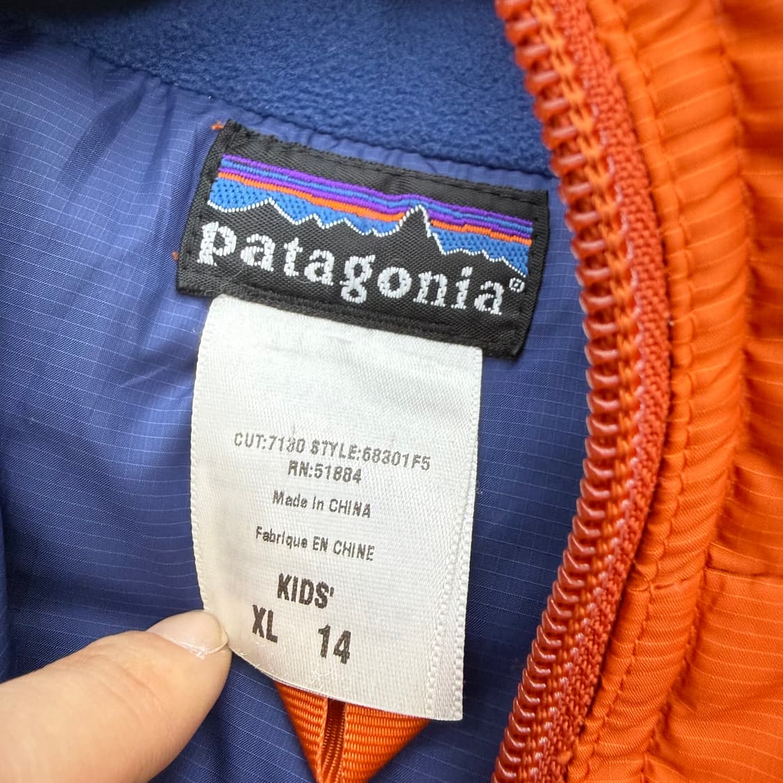 파타고니아 오렌지 구스다운 숏패딩 점퍼 상품이미지8