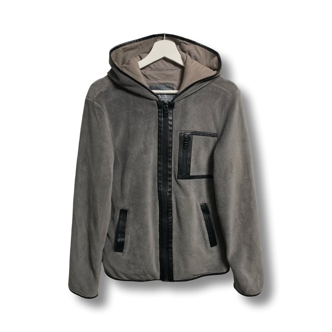 [S] 알마니 익스체인지 빈티지 레더포인트 후리스 후드 집업 상품이미지1