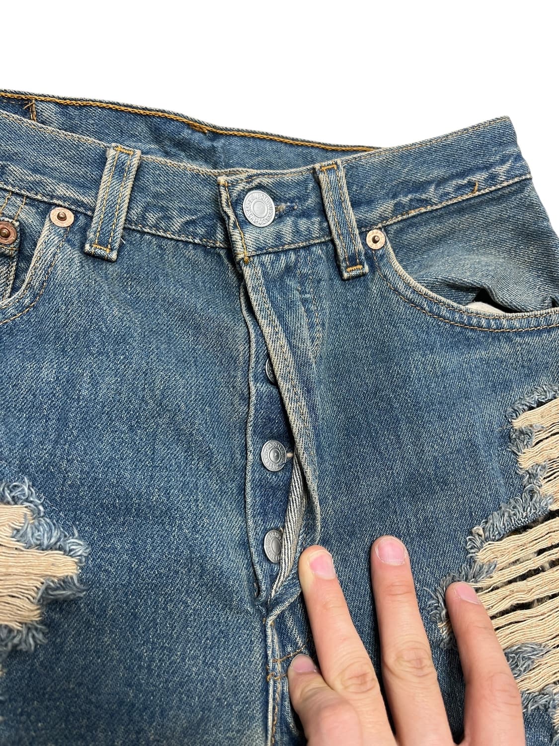 90s 리바이스 501 레오파드 커스텀 데님 상품이미지7