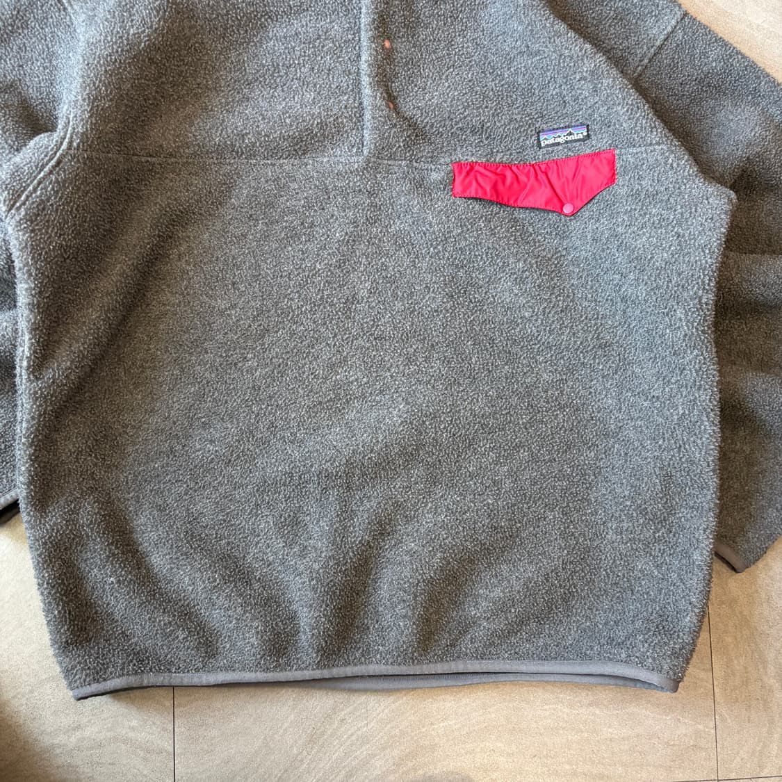 90년대 자메이카 생산 파타고니아 신칠라 그레이 스냅티 상품이미지4