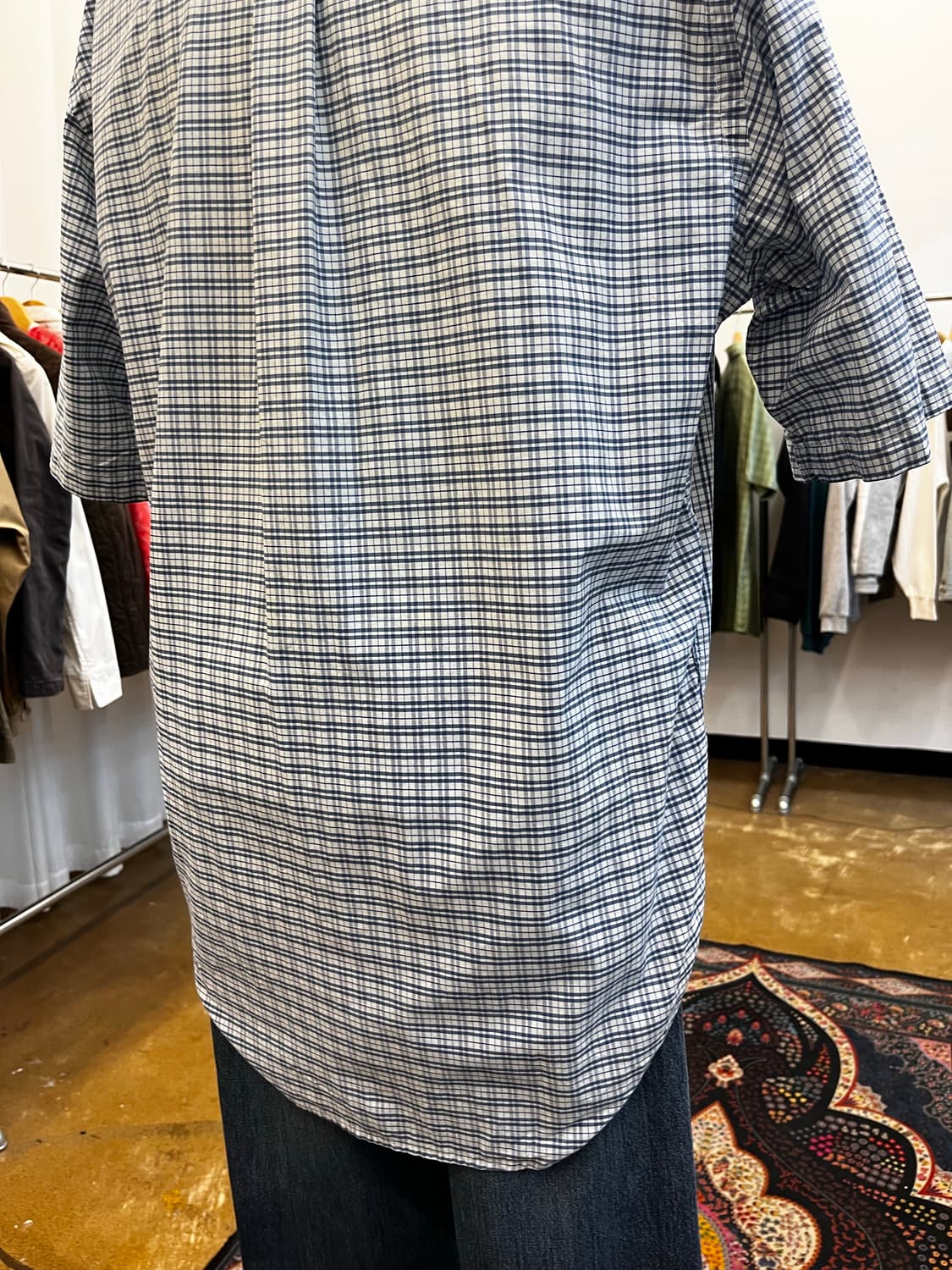 90s 폴로 랄프 로렌 체크 반팔 셔츠 블루 상품이미지6