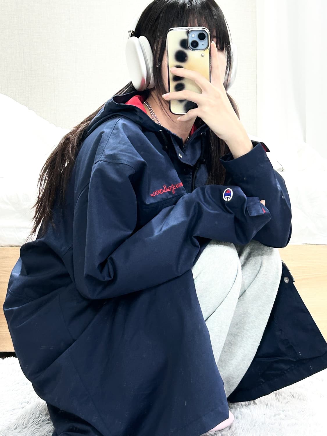 챔피온 빅로고 네이비 돕바 상품이미지2