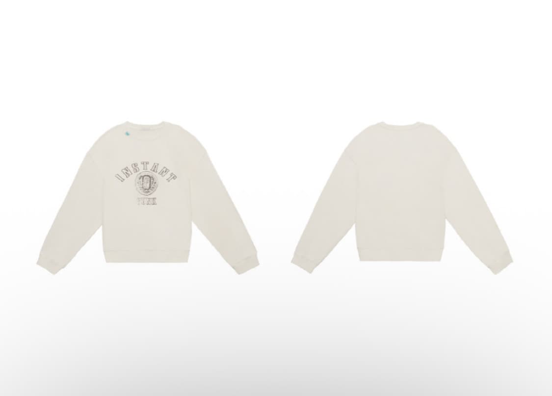 인스턴트펑크 피그먼트 스탠다드 맨투맨 - 아이보리 XL 상품이미지3