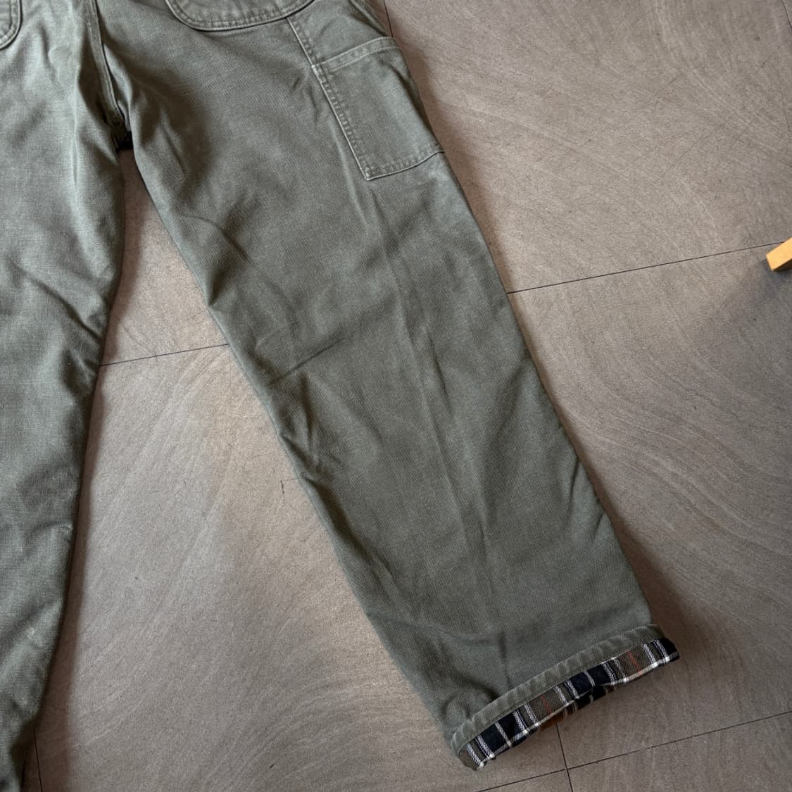 칼하트 오리지널 b111 모스그린 싱글니 카펜터 팬츠 상품이미지3