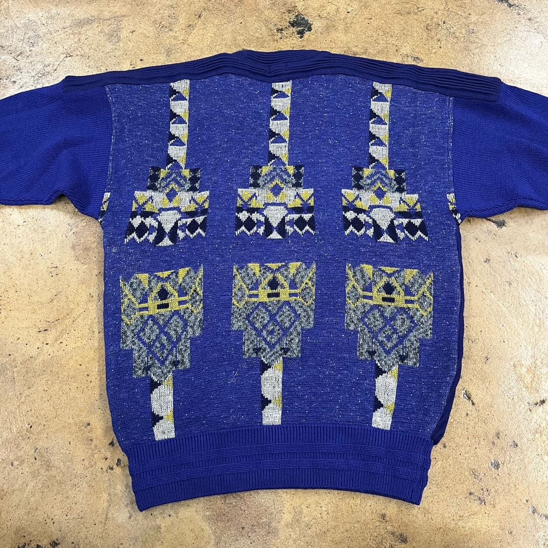 [정품] 빈티지 아가일 패턴 니트 블루 b18 상품이미지4