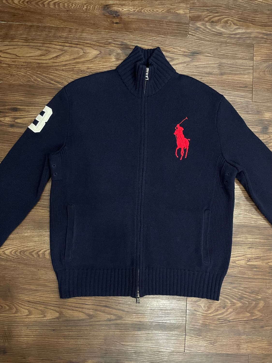 폴로 랄프로렌 빅포니 램스울 집업 자켓 네이비 상품이미지1