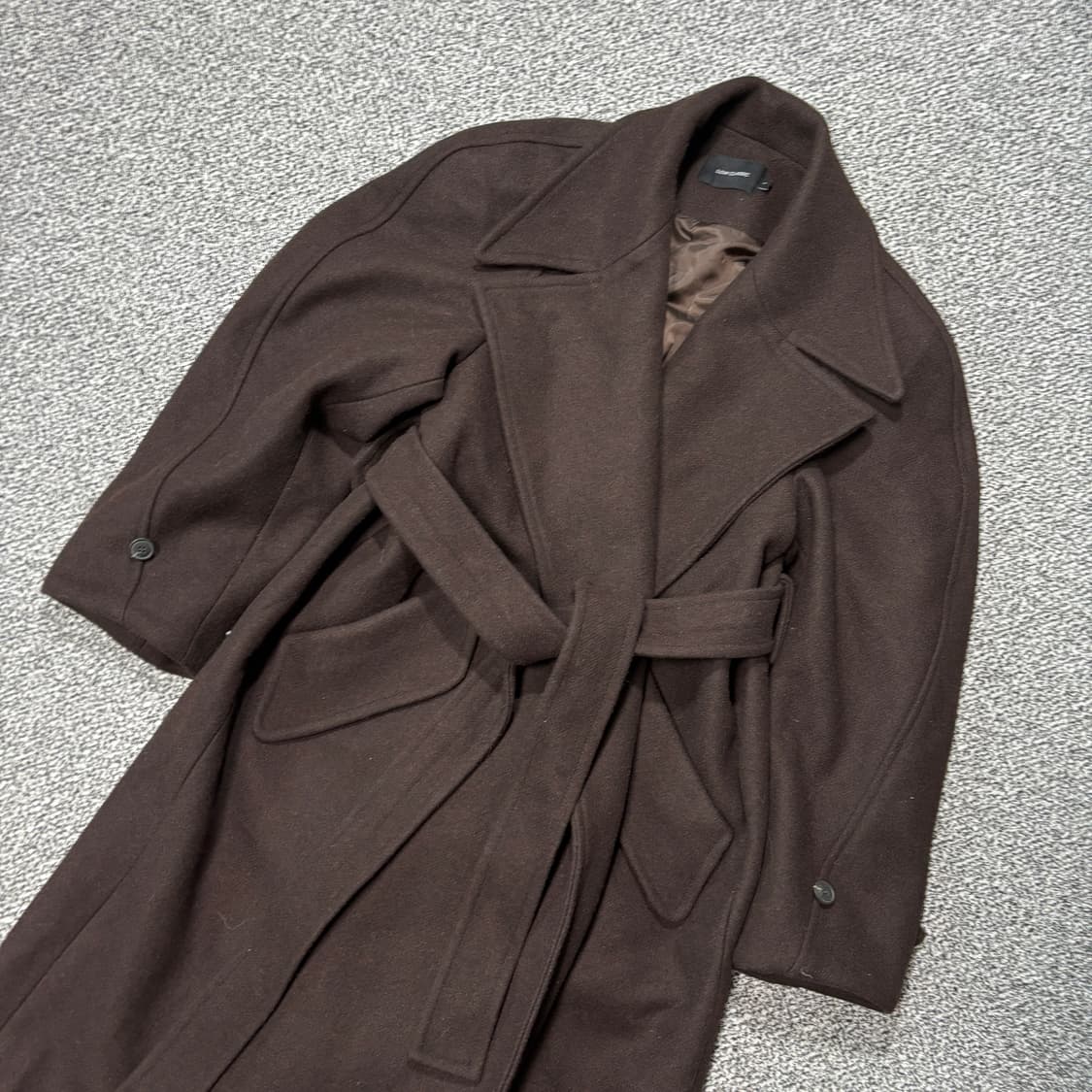 [W] 로우클래식 W컨셉 울 벨트 코트 브라운 (S) 상품이미지2