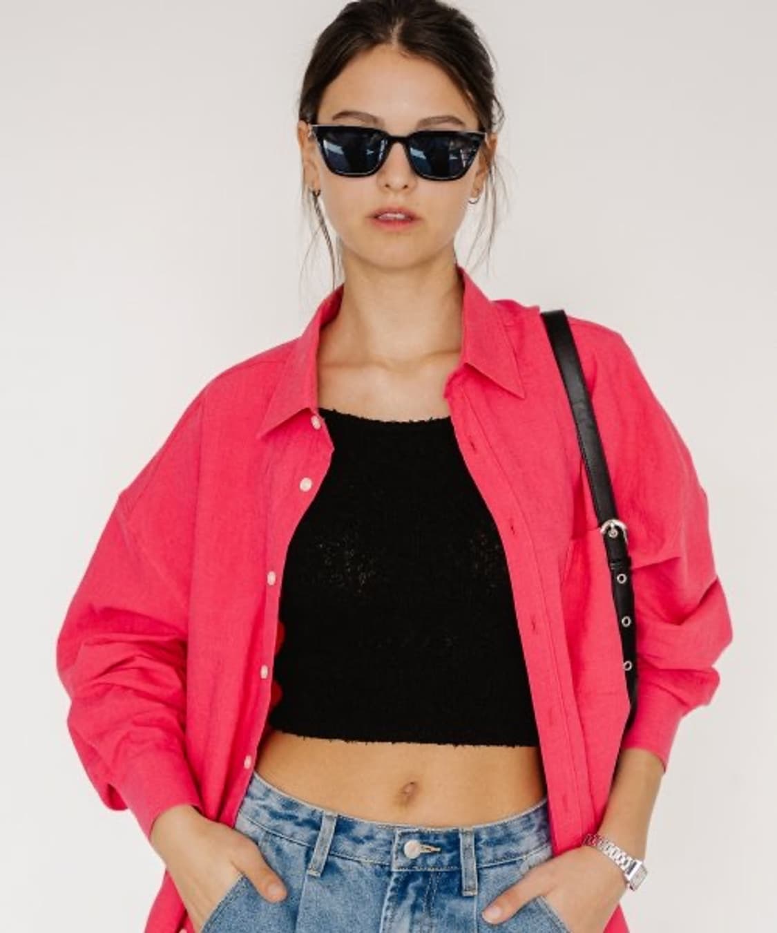 1) 비터셀즈 플레어 린넨 셔츠 다트 핑크 상품이미지6