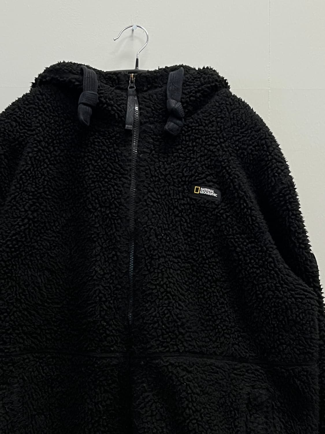 내셔널지오그래픽 양털 셰르파 플리스 후드 집업 자켓 블랙 상품이미지3