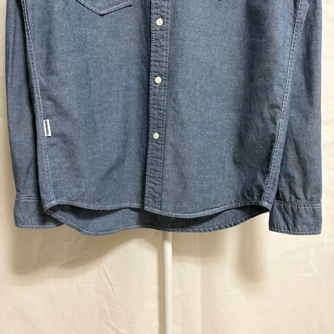 유니폼브릿지 샴브레이 워크 셔츠 / 블루, L 상품이미지3