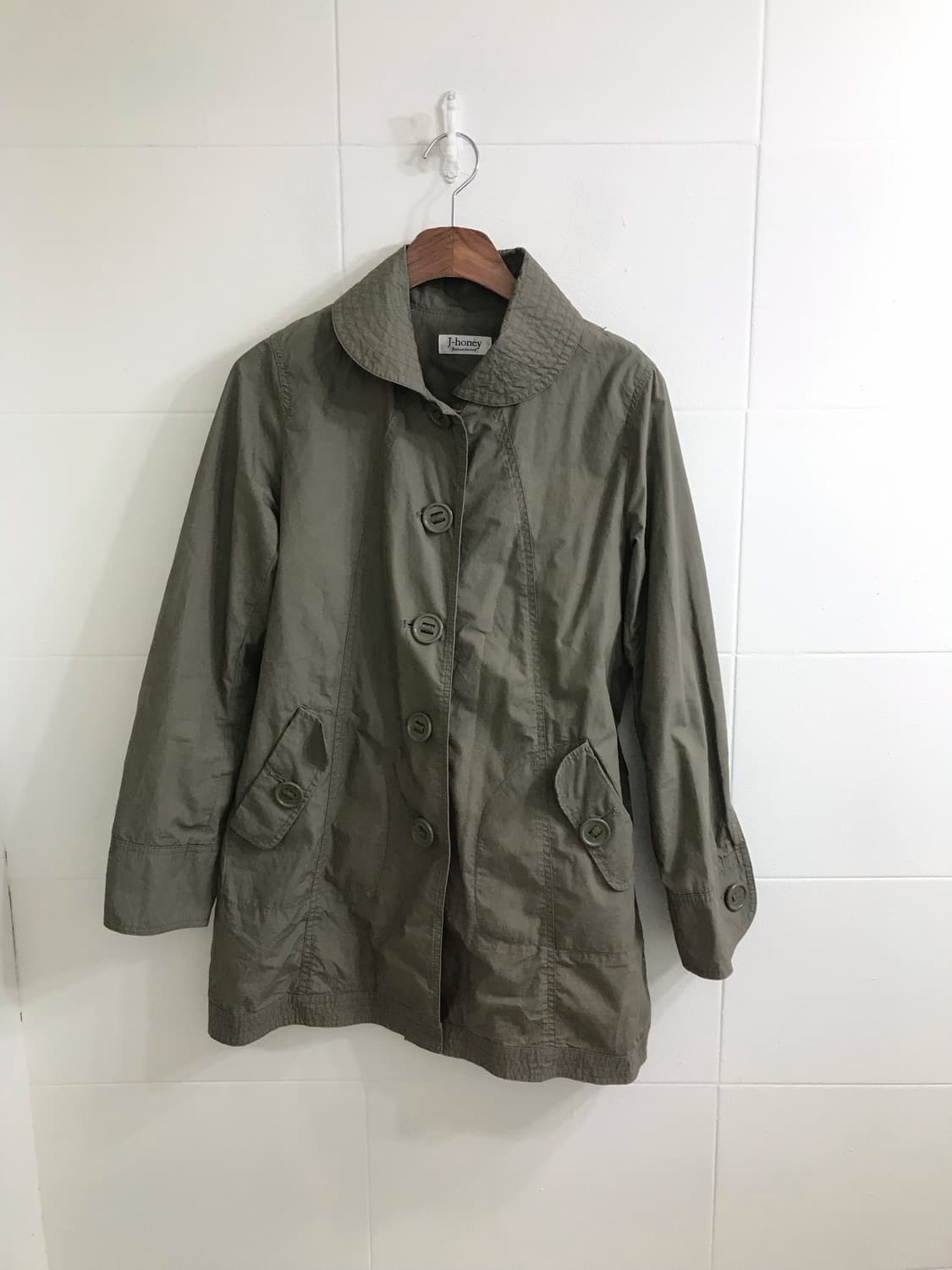 카키 민트 도트 하구미 모리걸 야상 코디세트 상품이미지4