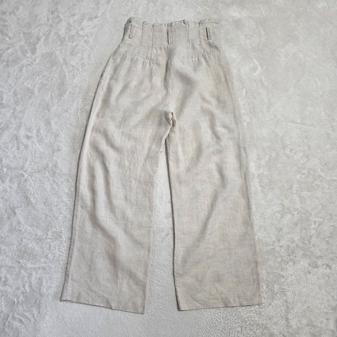 (S)여성 자라 린넨 와이드 팬츠  상품이미지4
