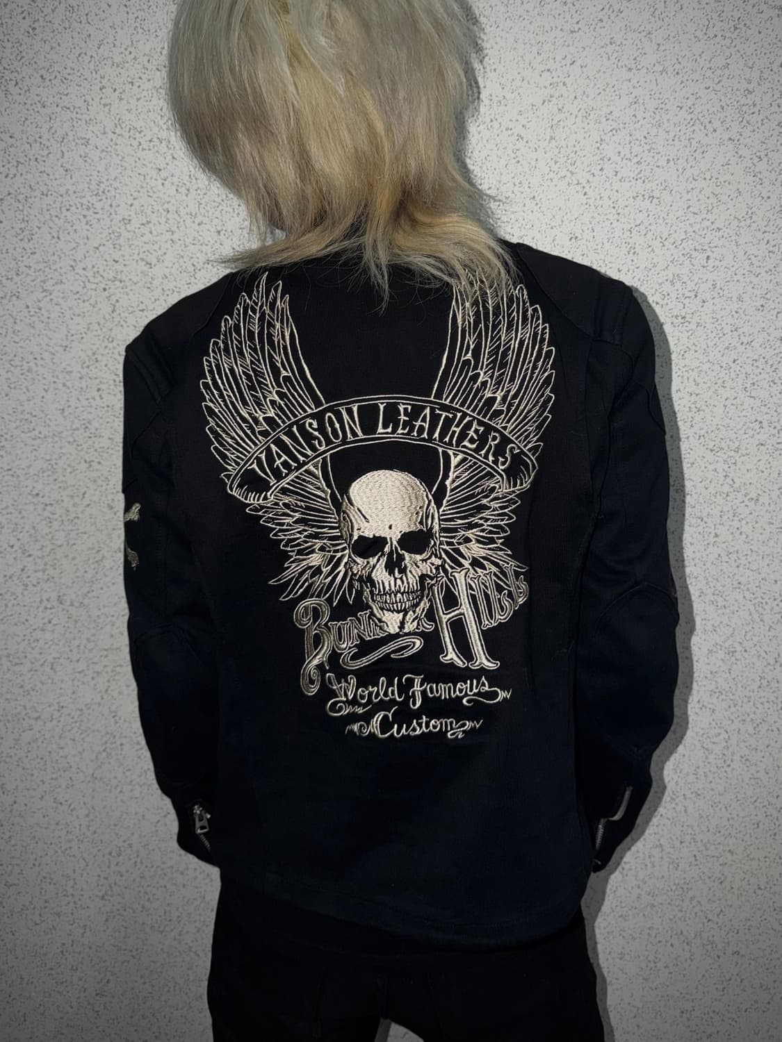 vanson 투웨이 지퍼 스컬 자수 라이더 자켓 상품이미지1