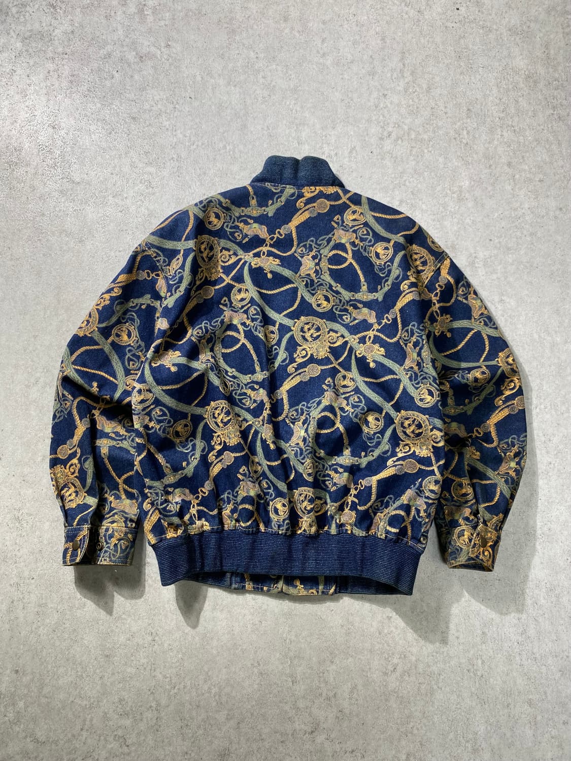 [M] 8-90s Vintage 빈티지 페이즐리 데님 블루종 자켓 상품이미지5