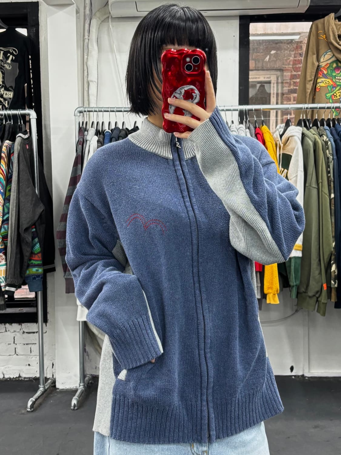 리바이스 빅로고 니트 집업 상품이미지3