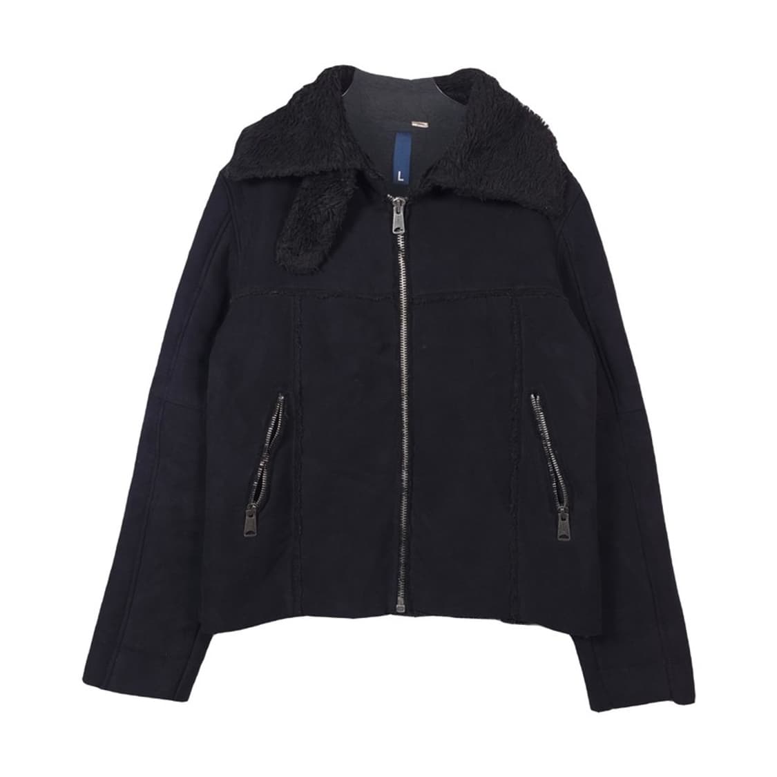 에이치앤엠 Divided 올블랙 시어링 무스탕 자켓 L 상품이미지1