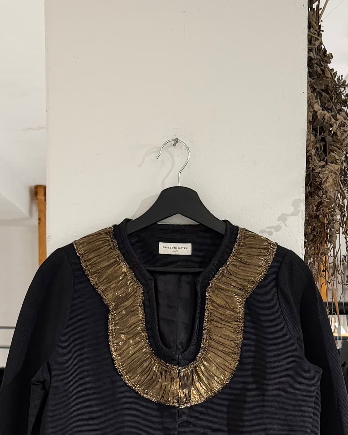 드리스 반 노튼 블랙 패더 골드게더링 자켓 상품이미지4