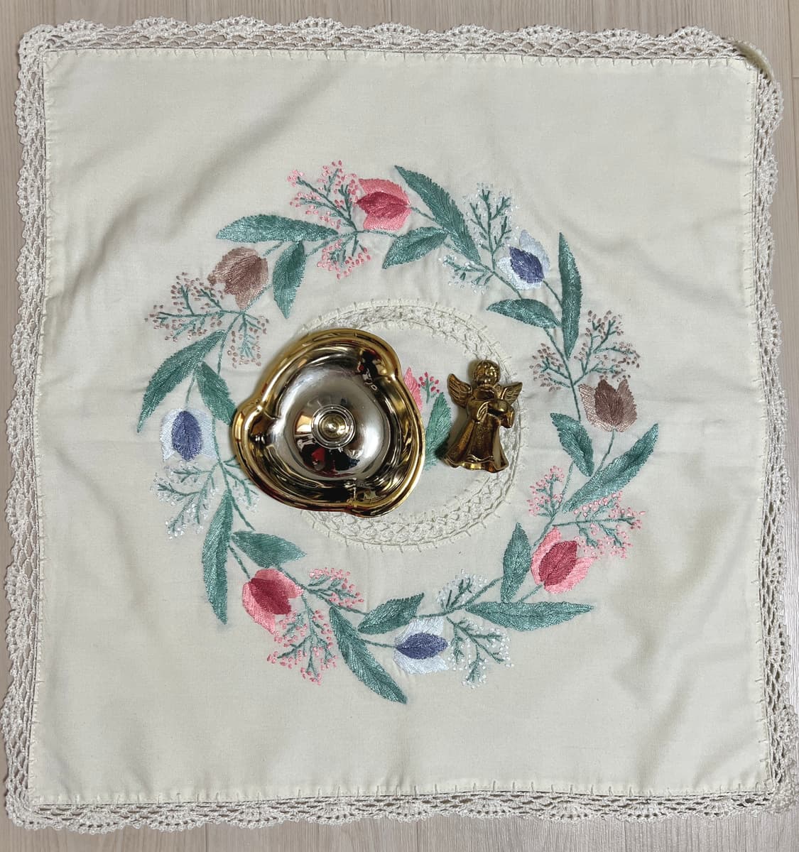 프랑스자수 쿠션커버, 은도금 미니촛대, 천사촛대 상품이미지2