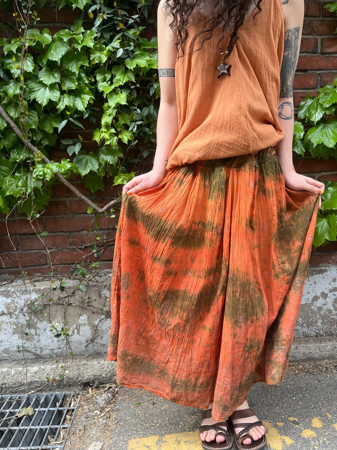 히피 에스닉 타이다이 스커트 상품이미지4