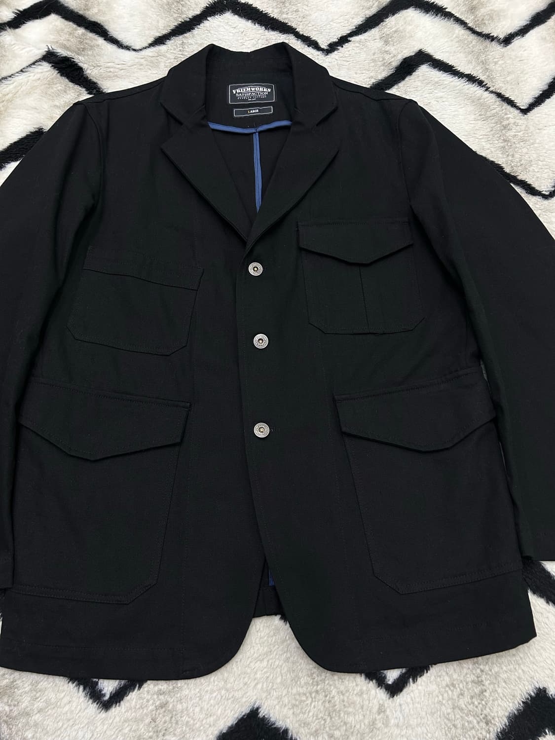 [L]프리즘웍스 Wandering 코튼 워크 블레이저/블랙 상품이미지2