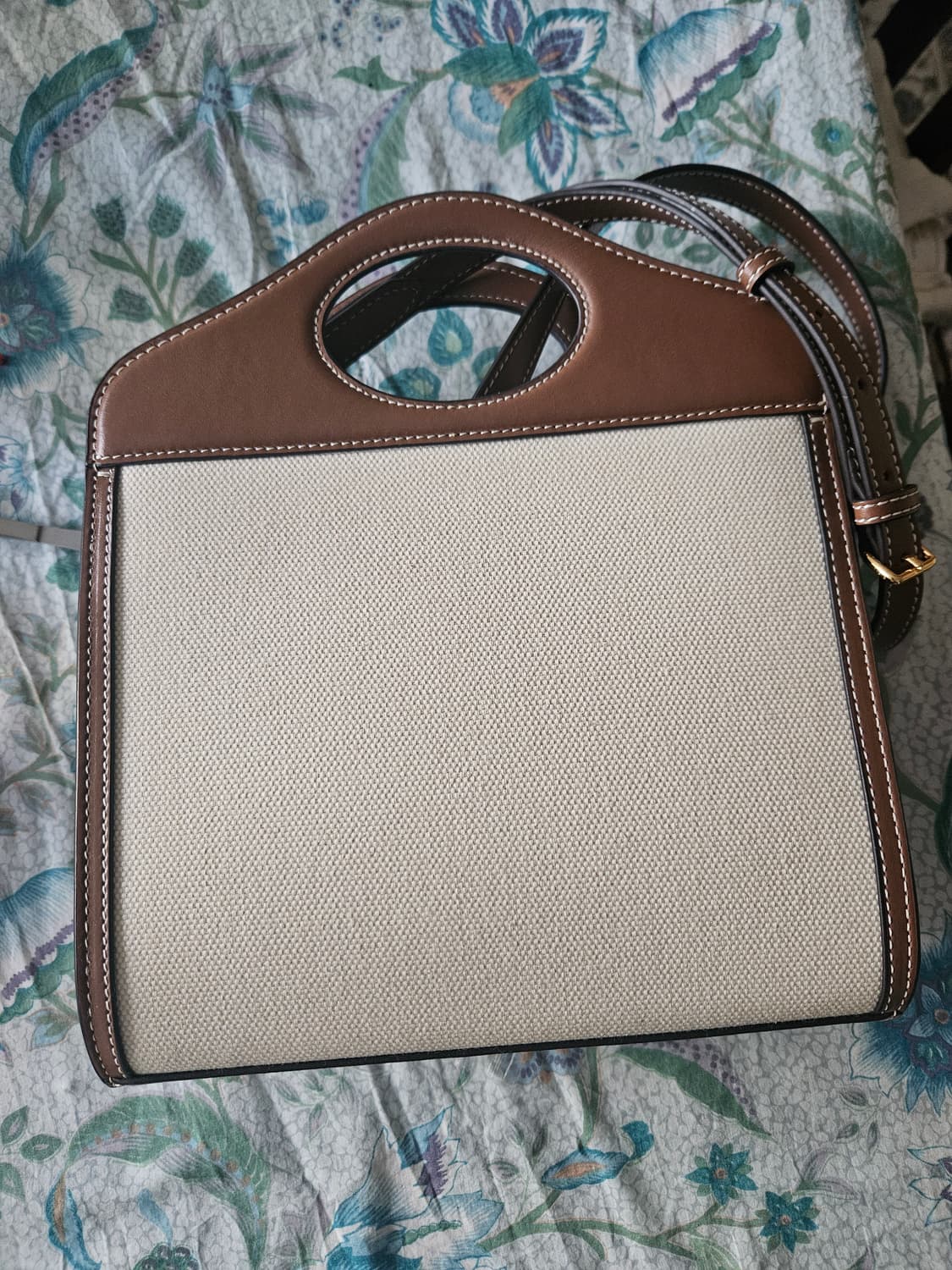 버버리 투톤 미니 캔버스 레더 토드겸 숄더백 상품이미지6