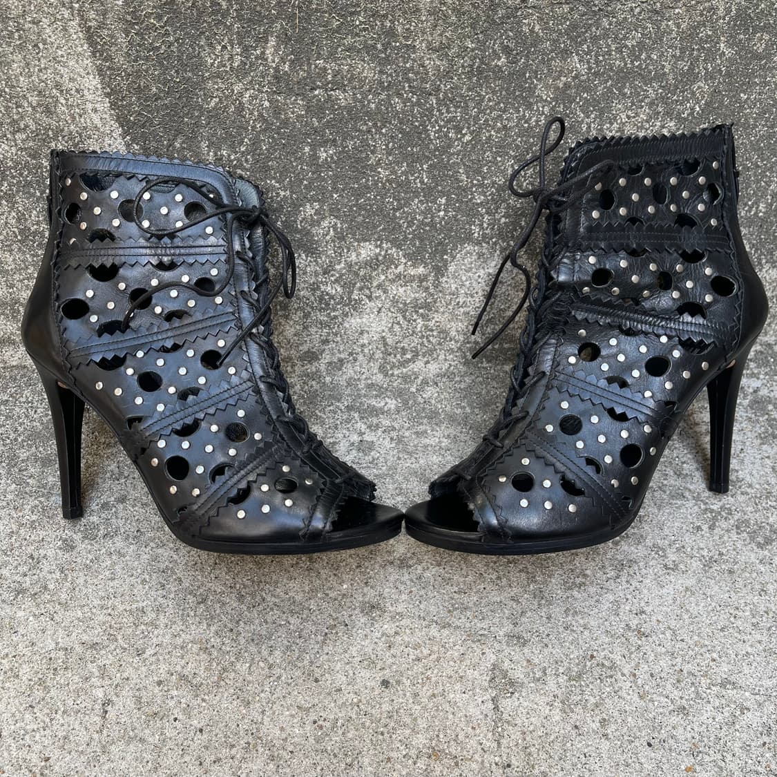 [37] Stuart Weitzman 블랙 레더 힐부츠 (240) 상품이미지4