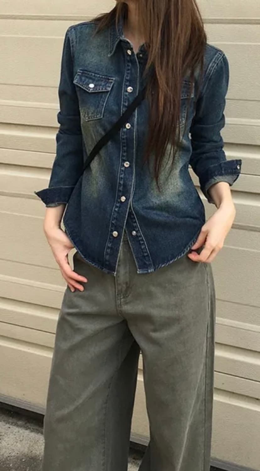 에이블리 슬림핏 청자켓 M 상품이미지2