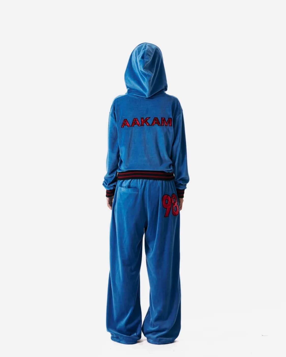 아캄 98 패치 벨루어  후드집업 블루 1사이즈 상품이미지6