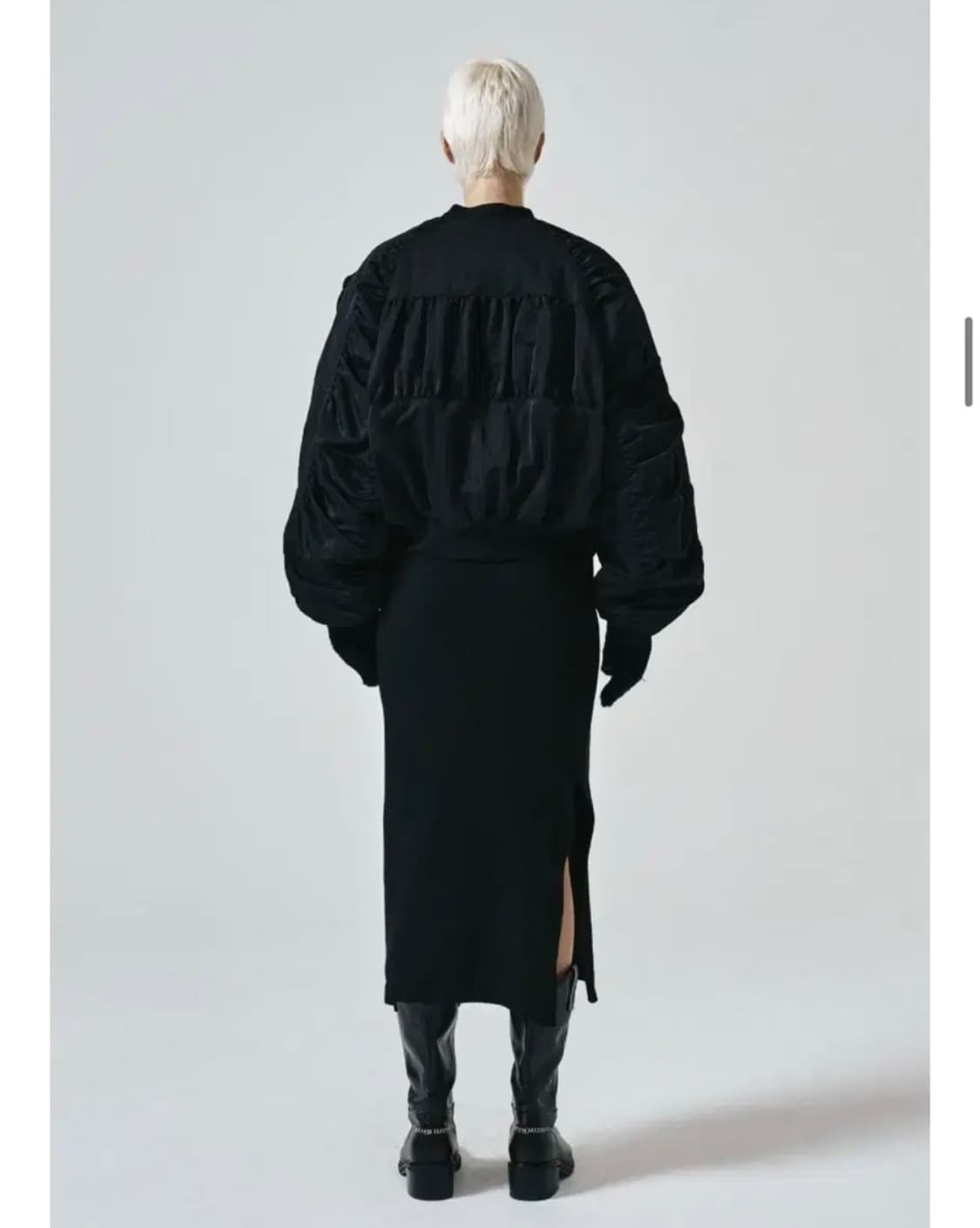 노이어포우먼 셔링 블랙 블루종 봄버 항공 점퍼 자켓 상품이미지3