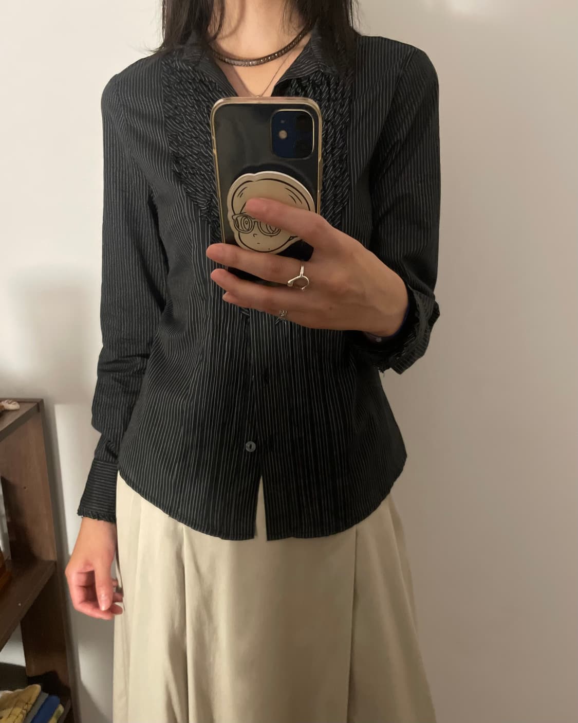 Pin stripe frill shirt 상품이미지5