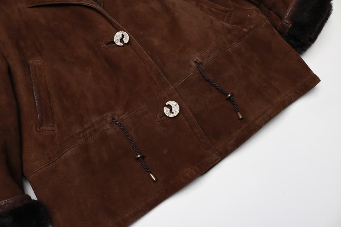 [여성 XL] 빈티지 프랑스 양가죽 시어링 무스탕 자켓 상품이미지2