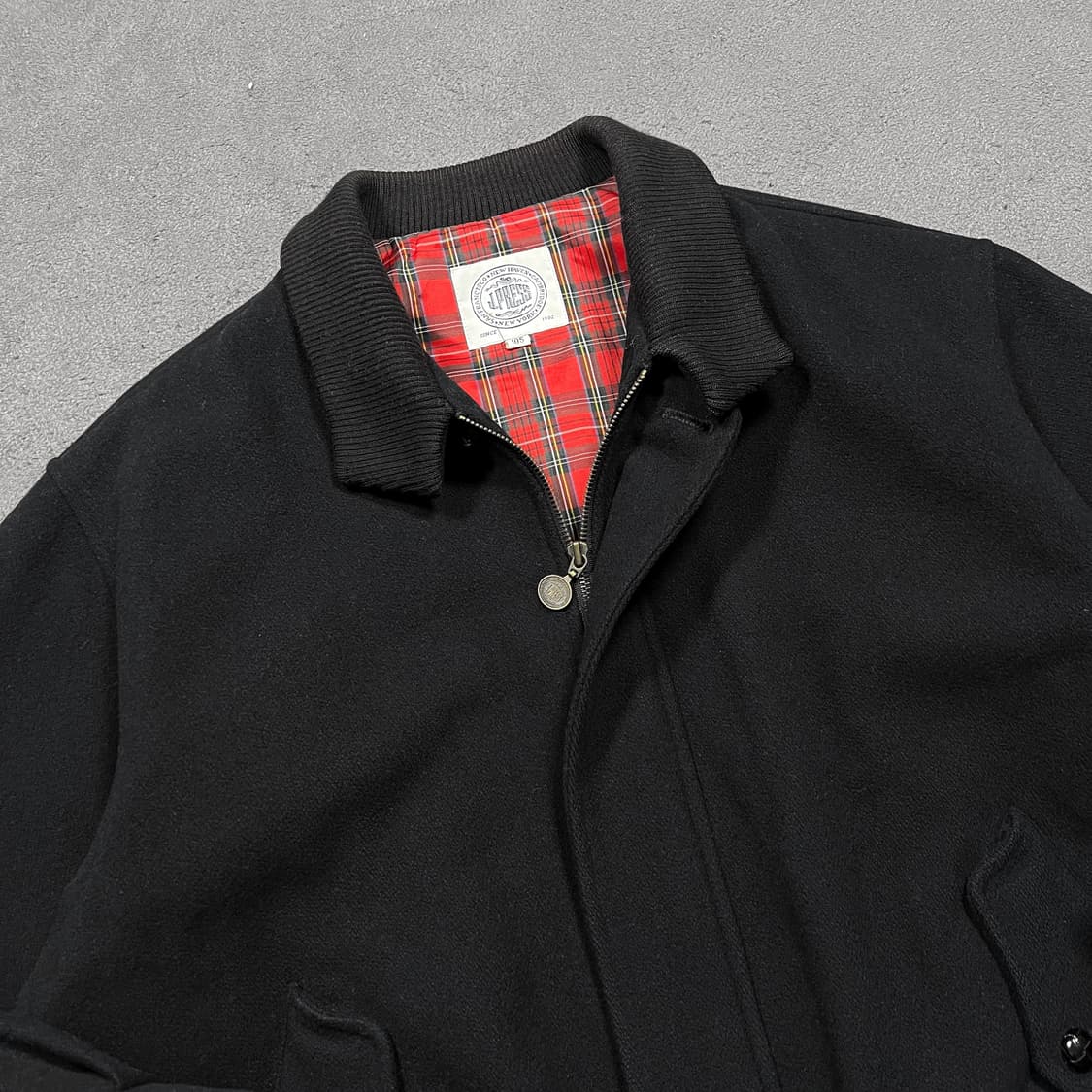 J.PRESS 제이 프레스 블랙 울 해링턴 블루종 자켓 상품이미지2