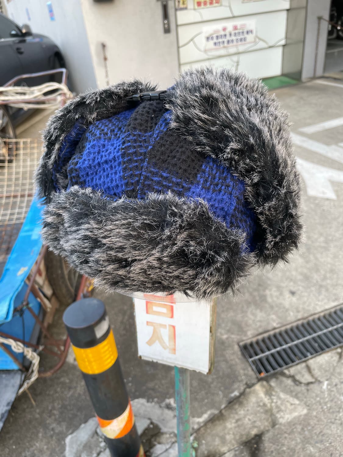 (빈티지)버팔로체크 퍼 트루퍼 햇 상품이미지2