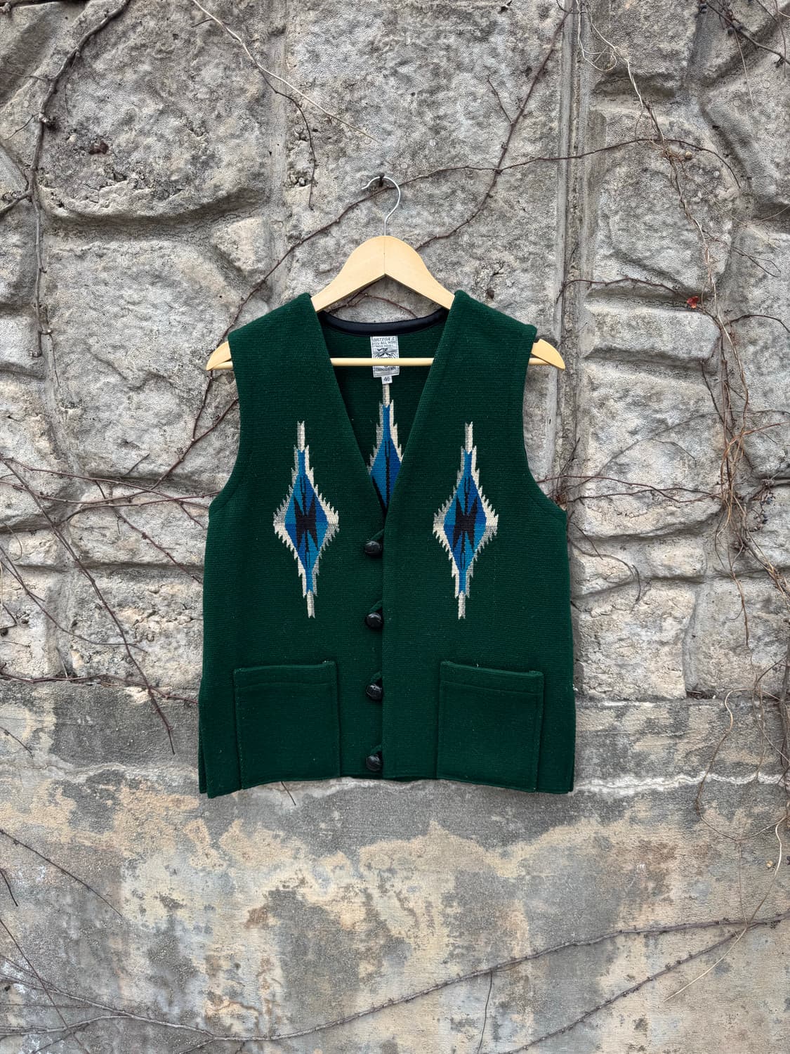 90s 오르테가 빈티지 핸드 우븐 울 네이티브 웨스턴 치마요 베스트 조끼 상품이미지1