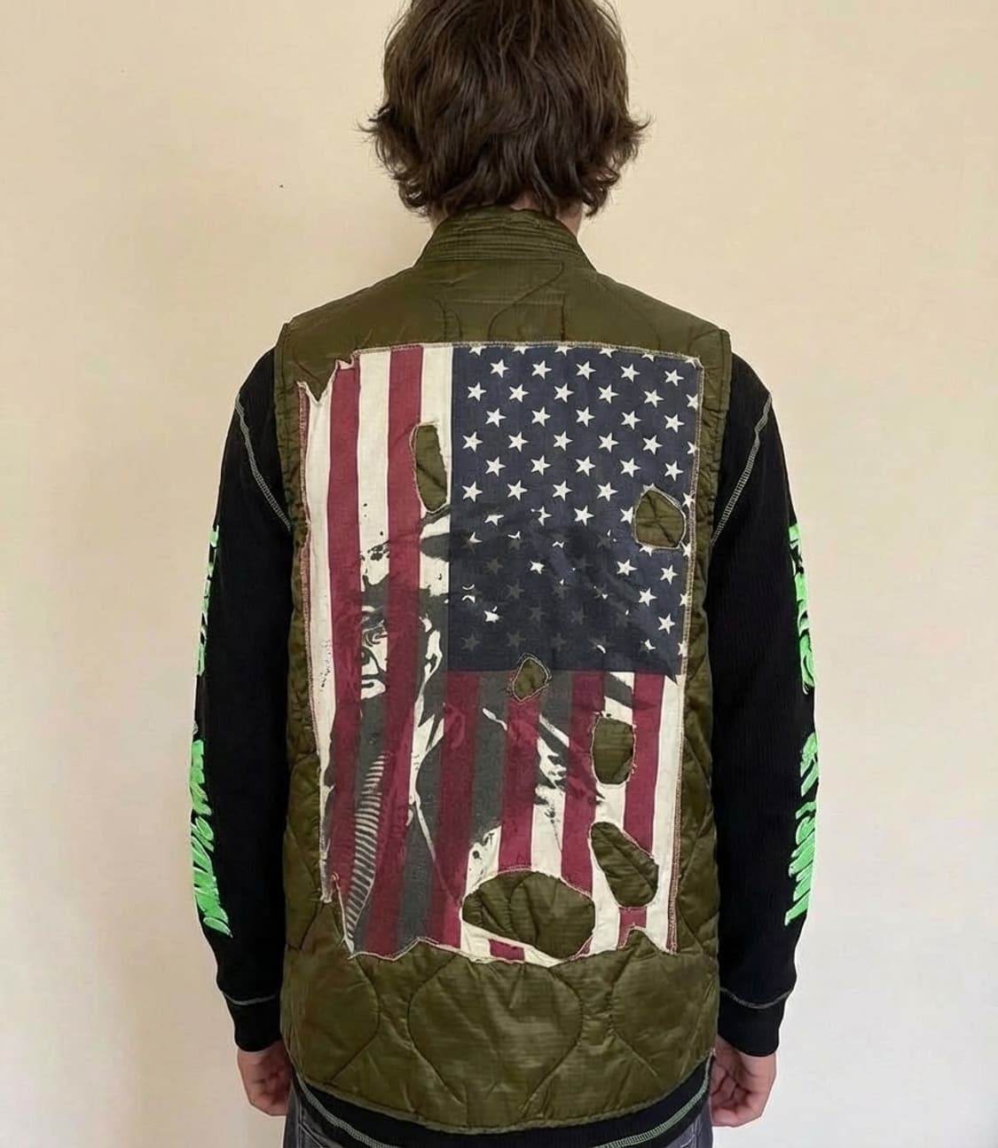 데님 서플라이 x 랄프로렌 성조기 프린팅 나일론 퀄팅 베스트 상품이미지1