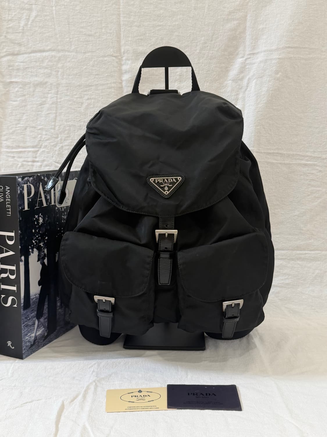 정품 프라다 포코노 나일론 백팩 블랙 미디움 상품이미지3