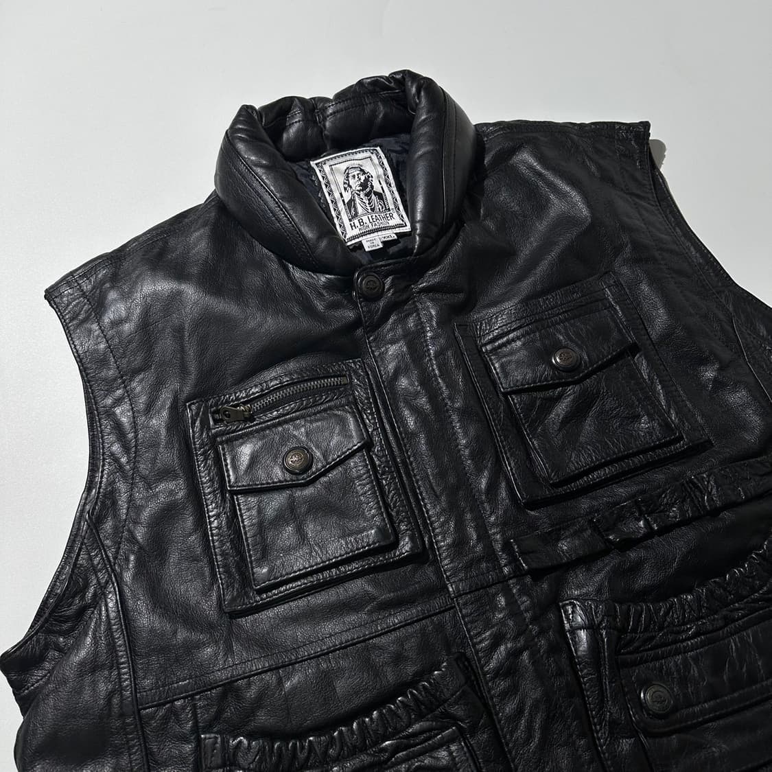 HB Leather 카우레더 유틸리티 베스트 자켓 상품이미지3