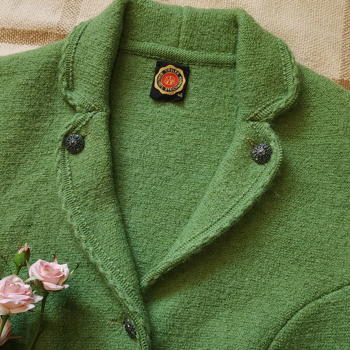 90s 울 트위드 자켓 프렌치 울 자켓 오스트리아 티롤자켓 빈티지 46 상품이미지4