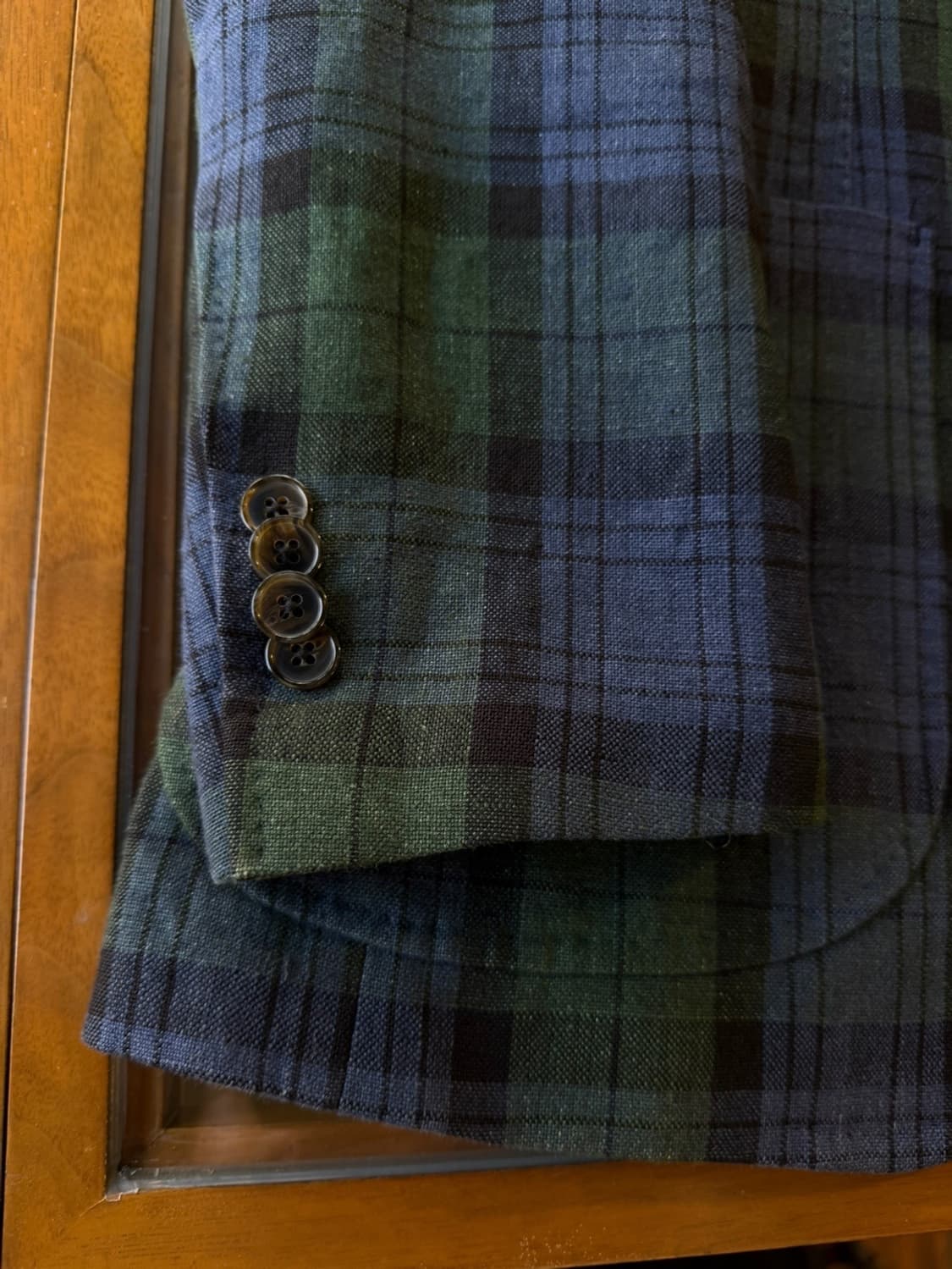 맨온더분 아이리시 리넨 블랙와치 자켓 100 상품이미지9