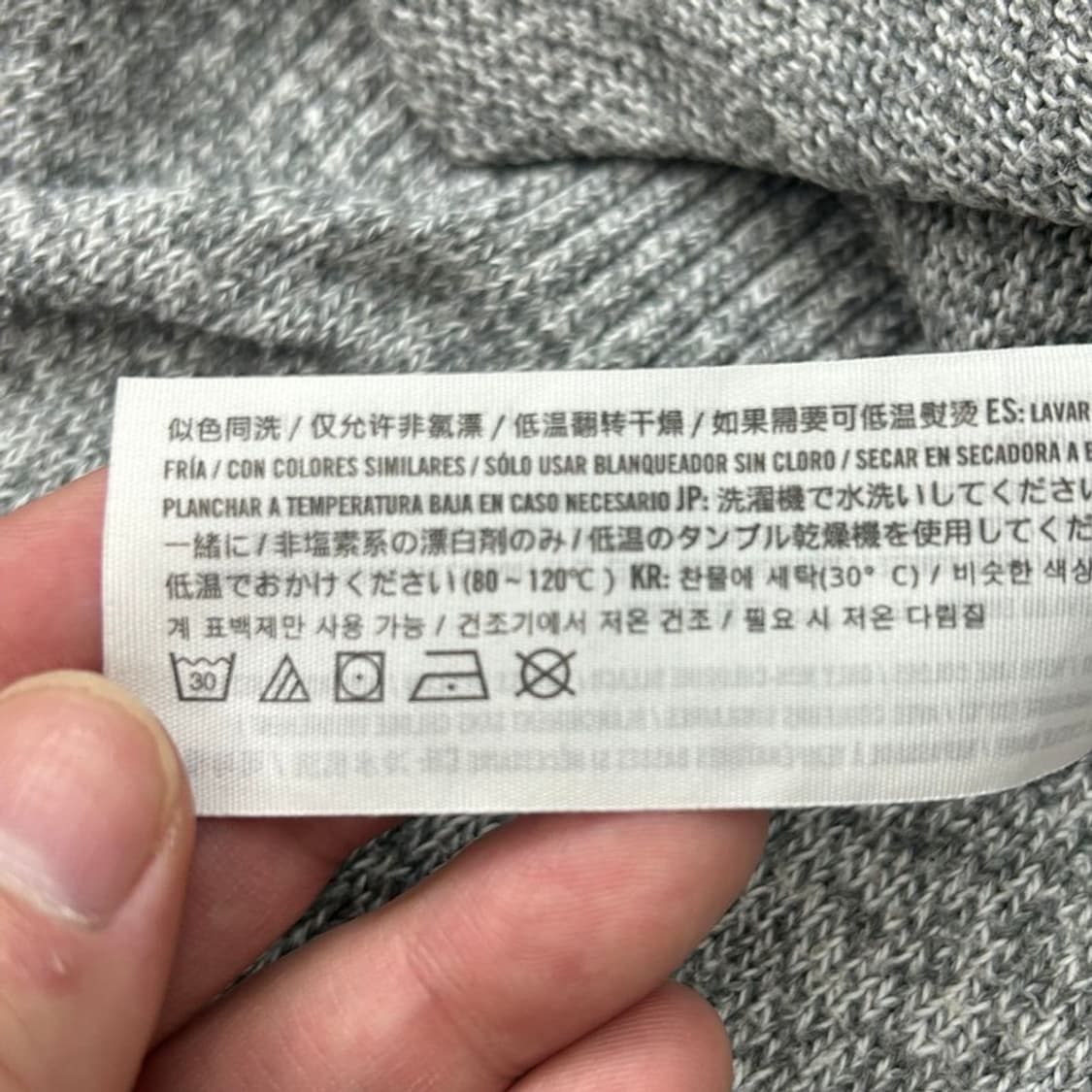 ABERCROMBIE & FITCH 그레이 엘크 패턴 코튼니트 L 상품이미지8